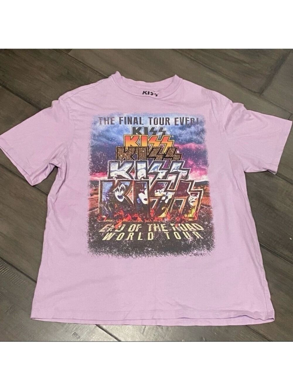 Kiss x CPS Chaps The Final Tour Ever Sequin Lavender T-Shirt - Size Medium
